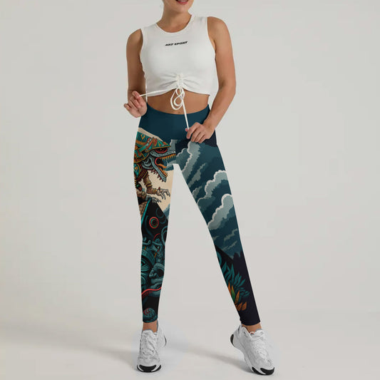 Quetzalcoatl Snake God Leggings