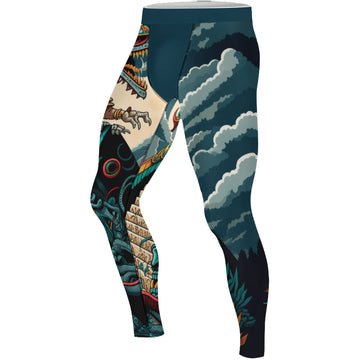 Quetzalcoatl Snake God Men's Compression Leggings