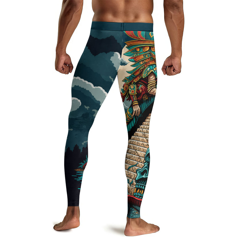 Quetzalcoatl Snake God Men's Compression Leggings