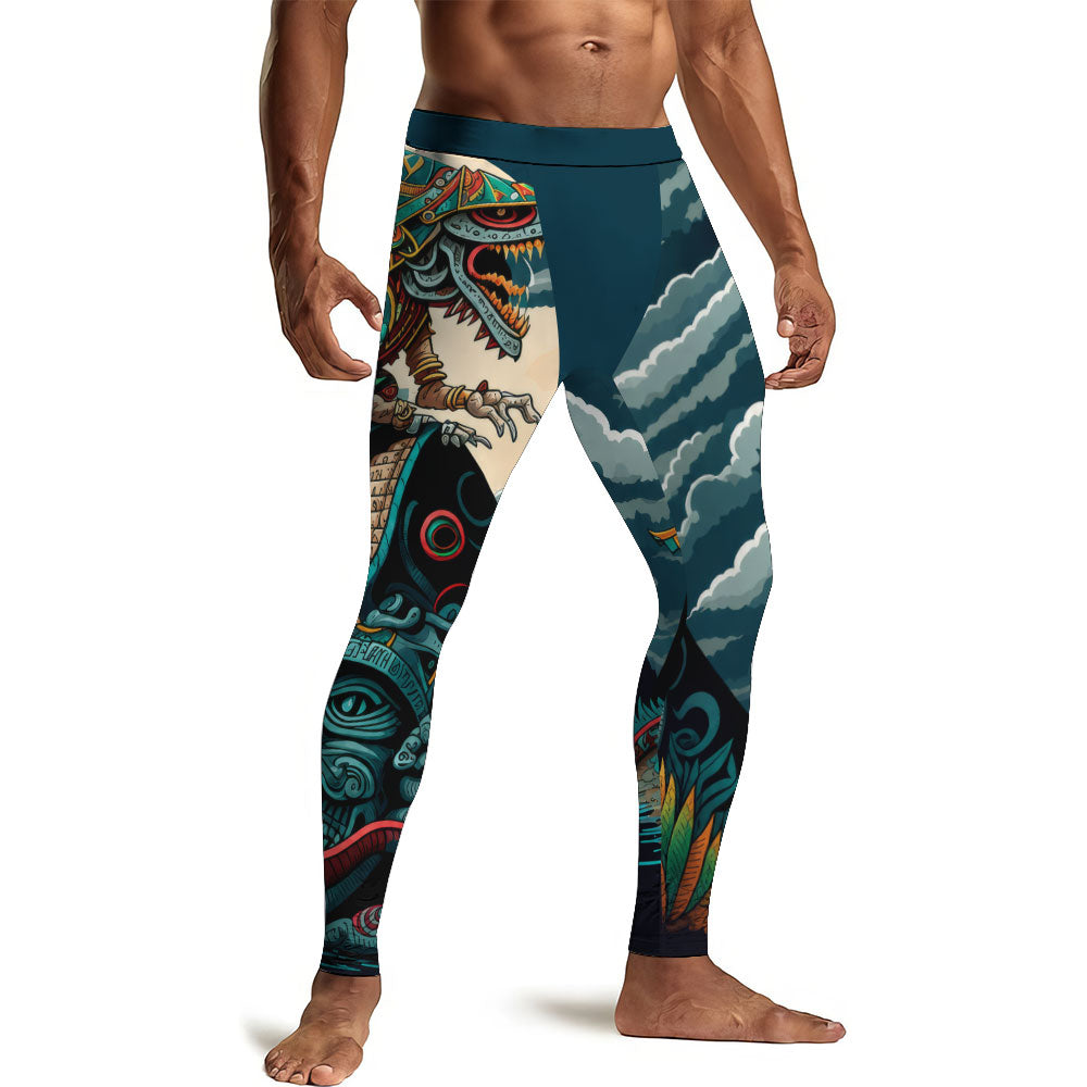 Quetzalcoatl Snake God Men's Compression Leggings