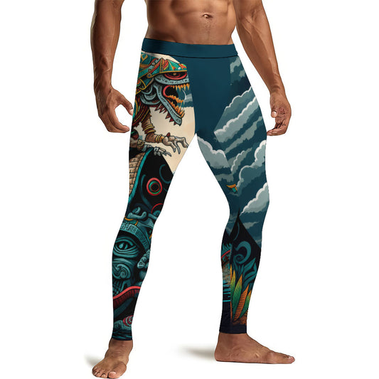 Quetzalcoatl Snake God Men's Compression Leggings