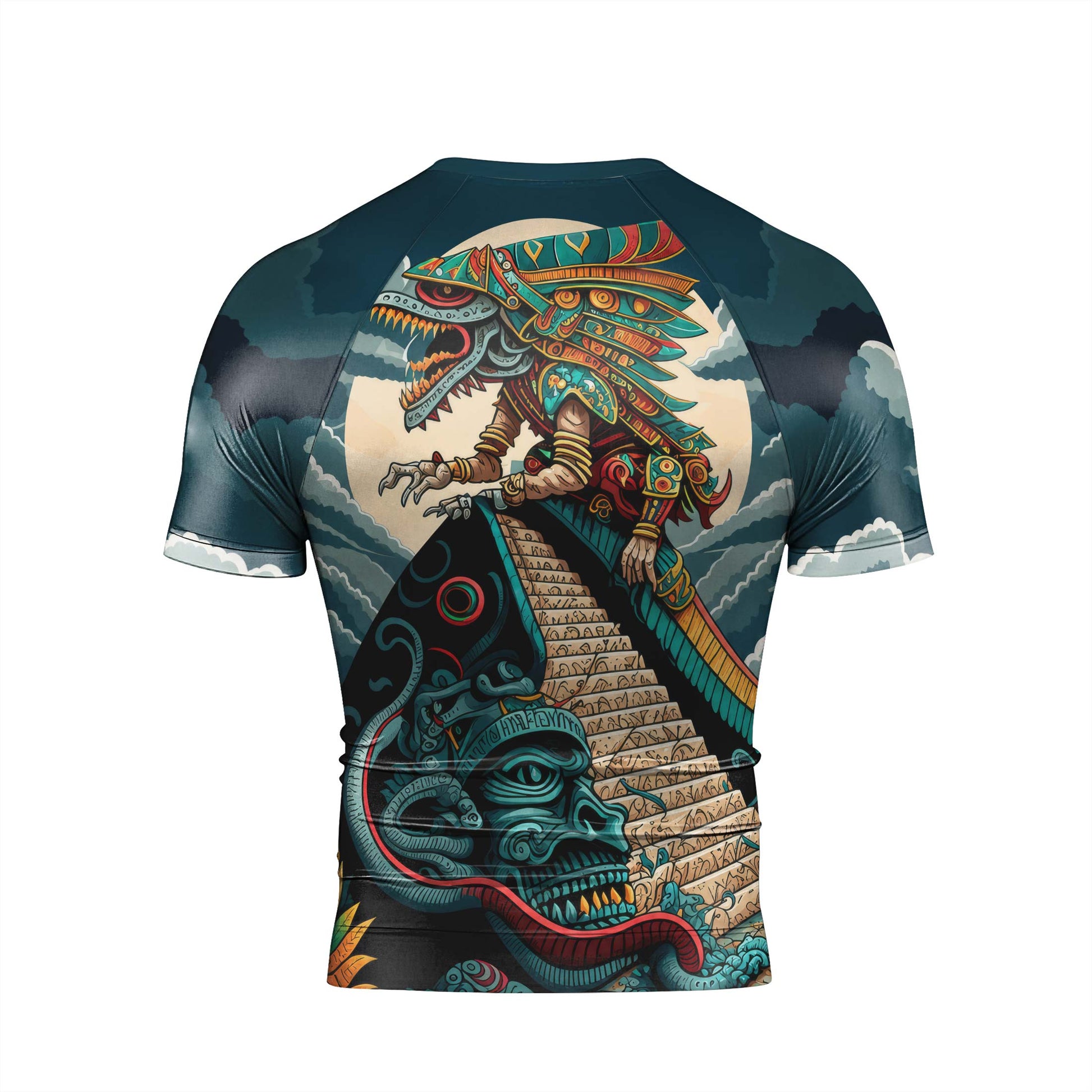 Quetzalcoatl Snake God Men's Short Sleeve Rash Guard