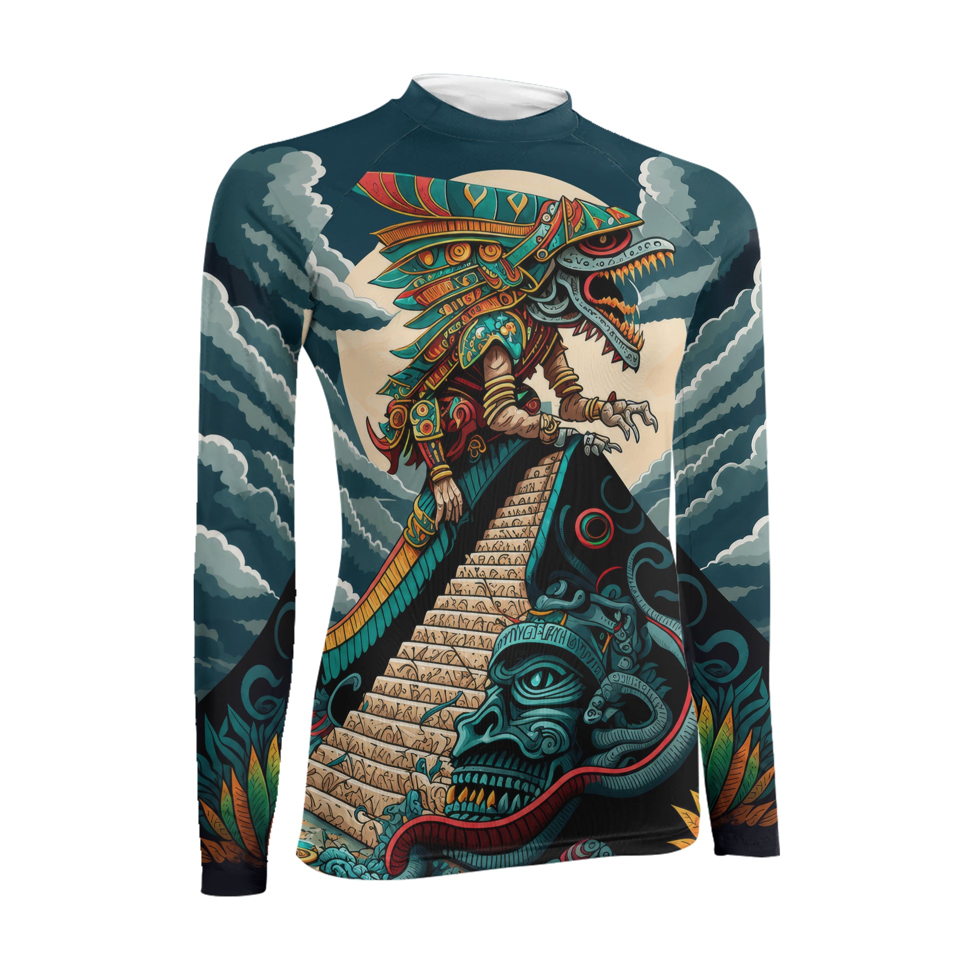 Quetzalcoatl Snake God Women's Long Sleeve Rash Guard