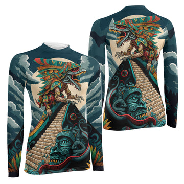 Quetzalcoatl Snake God Women's Long Sleeve Rash Guard