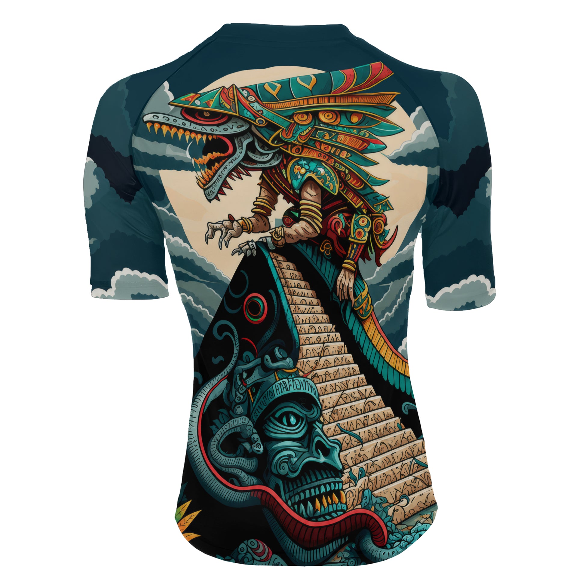 Quetzalcoatl Snake God Women's Short Sleeve Rash Guard