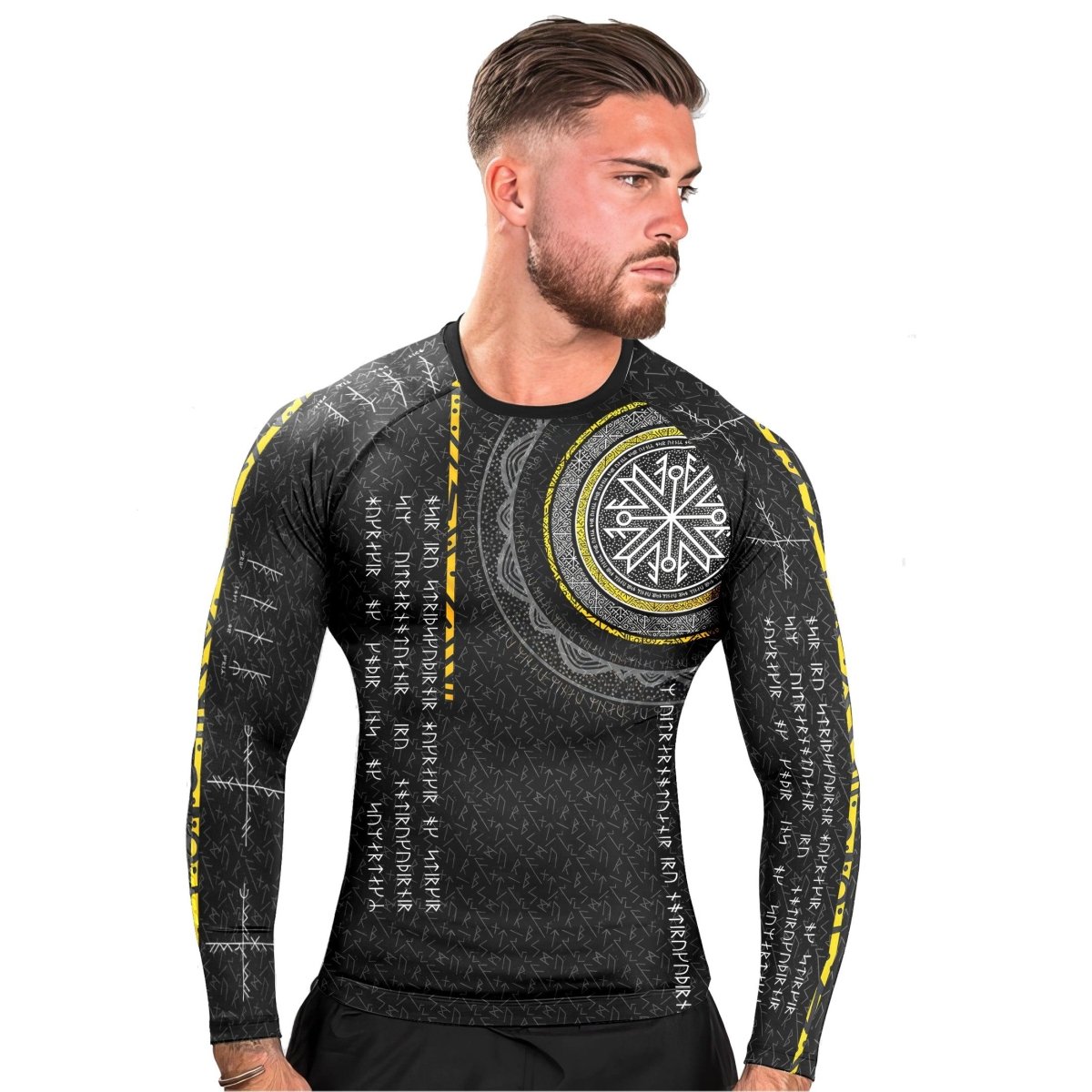 Viking Norse Rune Men's Long Sleeve Rash Guard - BattleFitGear