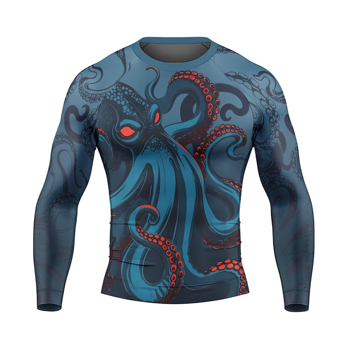 Dark Sea Octopus Men's Long Sleeve Rash Guard - BattleFitGear