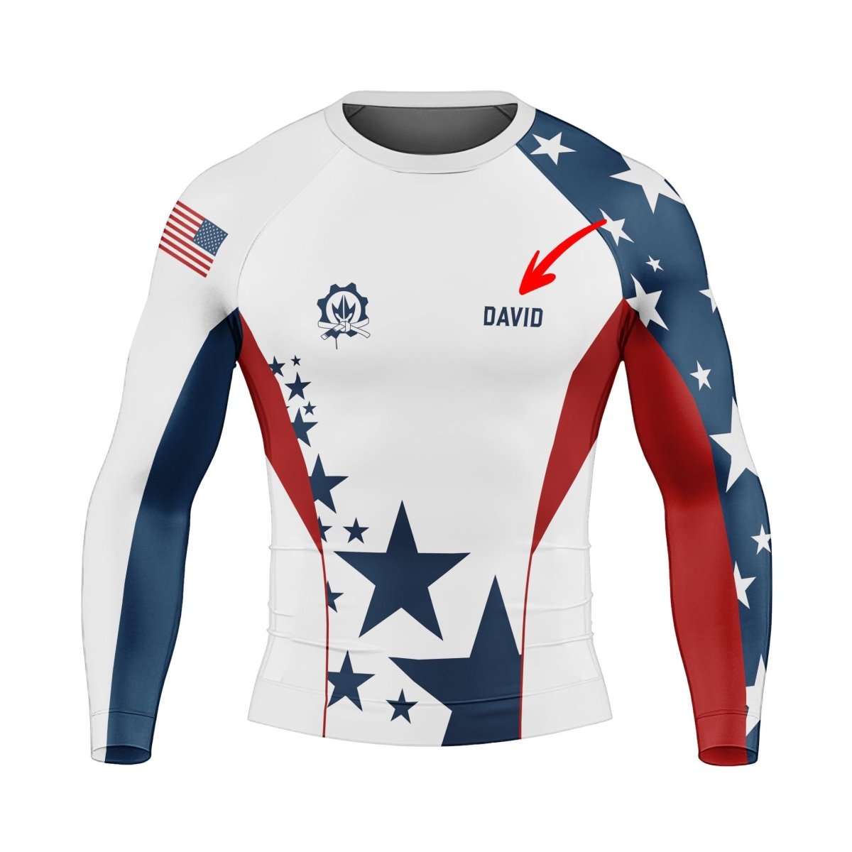 Personalized American Jiu Jitsu Long Sleeve Rash Guard - BattleFitGear