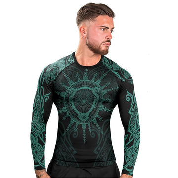 Viking Rune Celtic Men's Long Sleeve Rash Guard - BattleFitGear