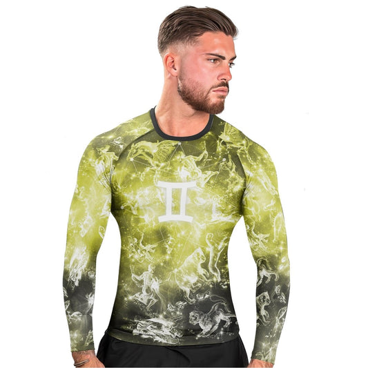 Personalized Zodiac Gemini Long Sleeve Rash Guard - BattleFitGear