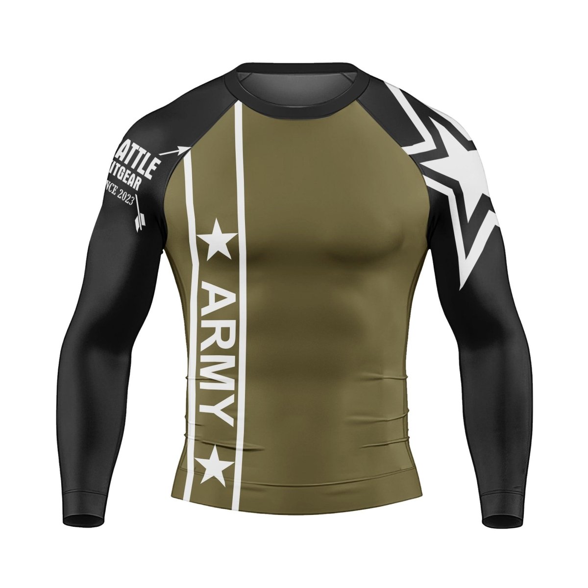 Army Camo Flag Long Sleeve Rash Guard - BattleFitGear