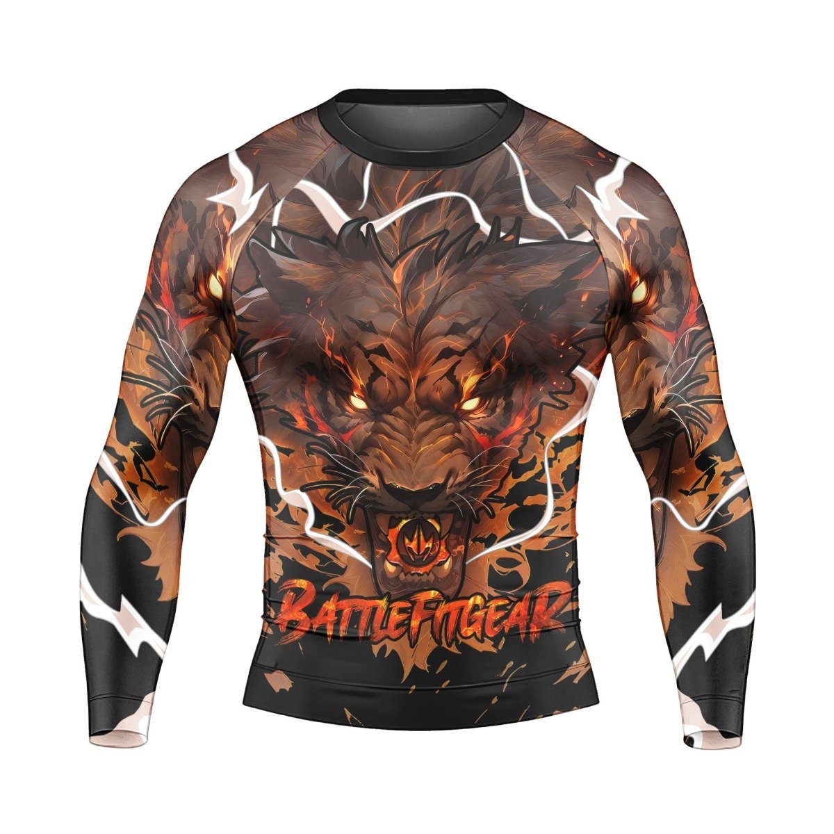 Thunder Lion Long Sleeve Rash Guard - BattleFitGear