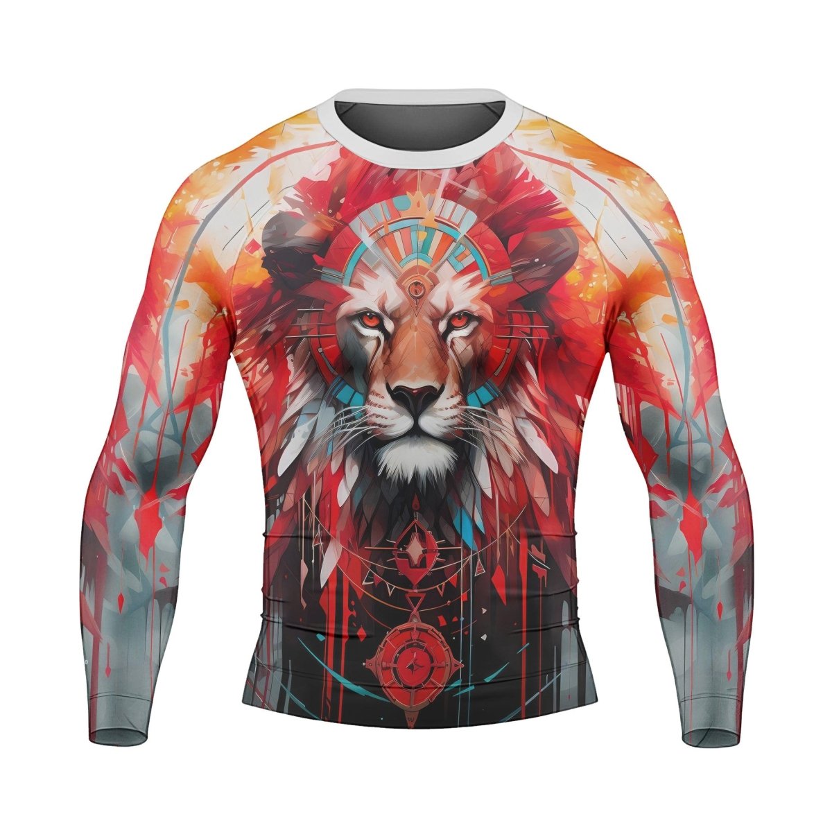 Lion Native Men's Long Sleeve Rash Guard - BattleFitGear