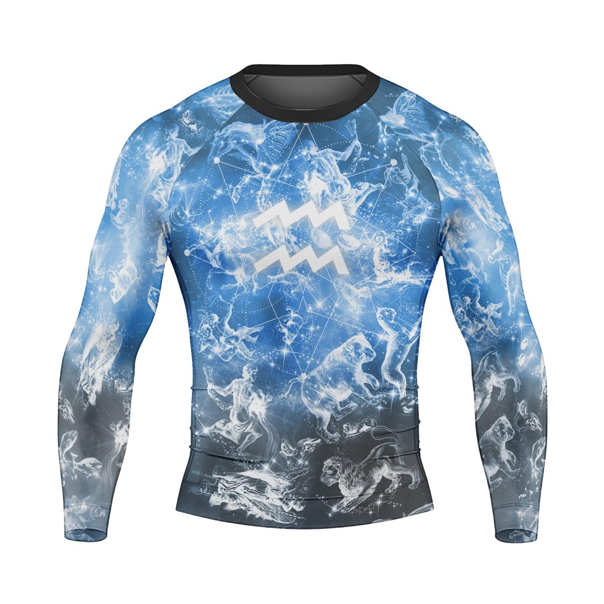 Personalized Zodiac Aquarius Long Sleeve Rash Guard - BattleFitGear