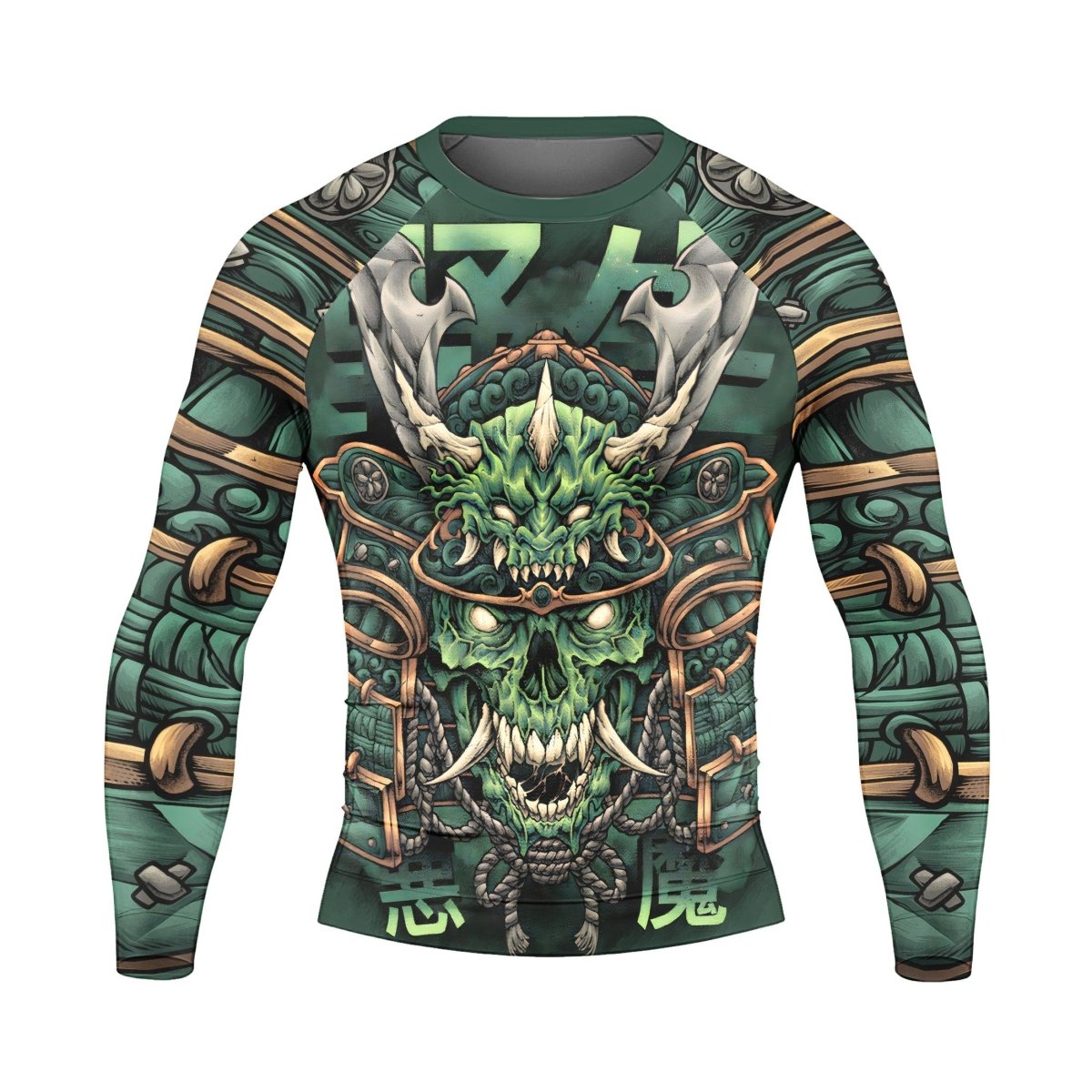 Evil Japanese Samurai Long Sleeve Rash Guard - BattleFitGear