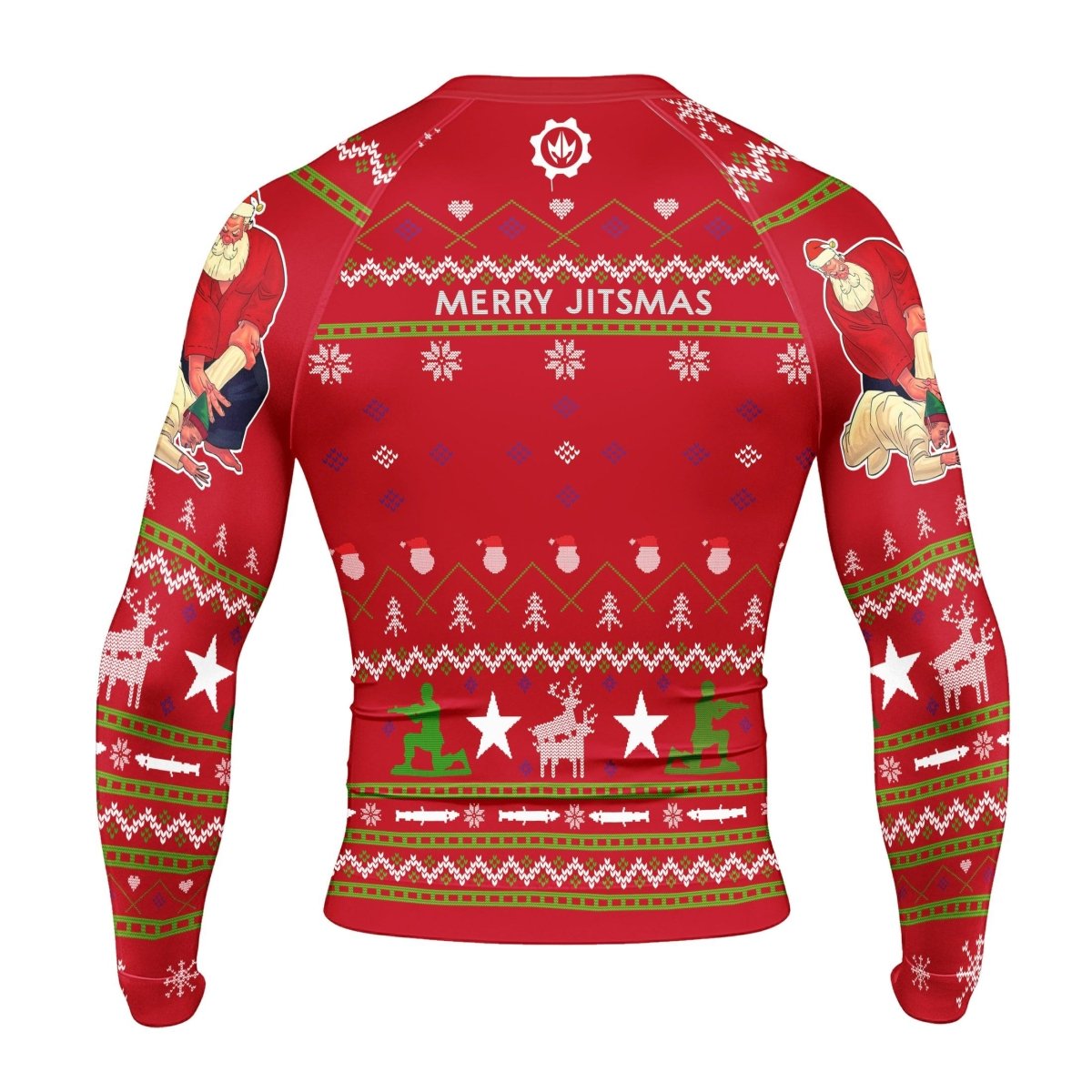 Santa Merry Jitsmas Long Sleeve Rash Guard - BattleFitGear