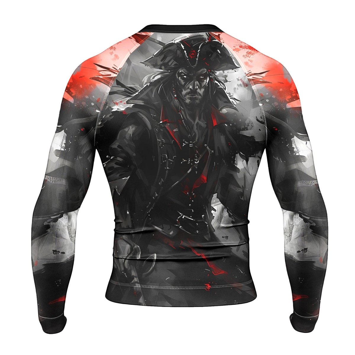 Shadow Pirate Caribbean Men's Long Sleeve Rash Guard - BattleFitGear