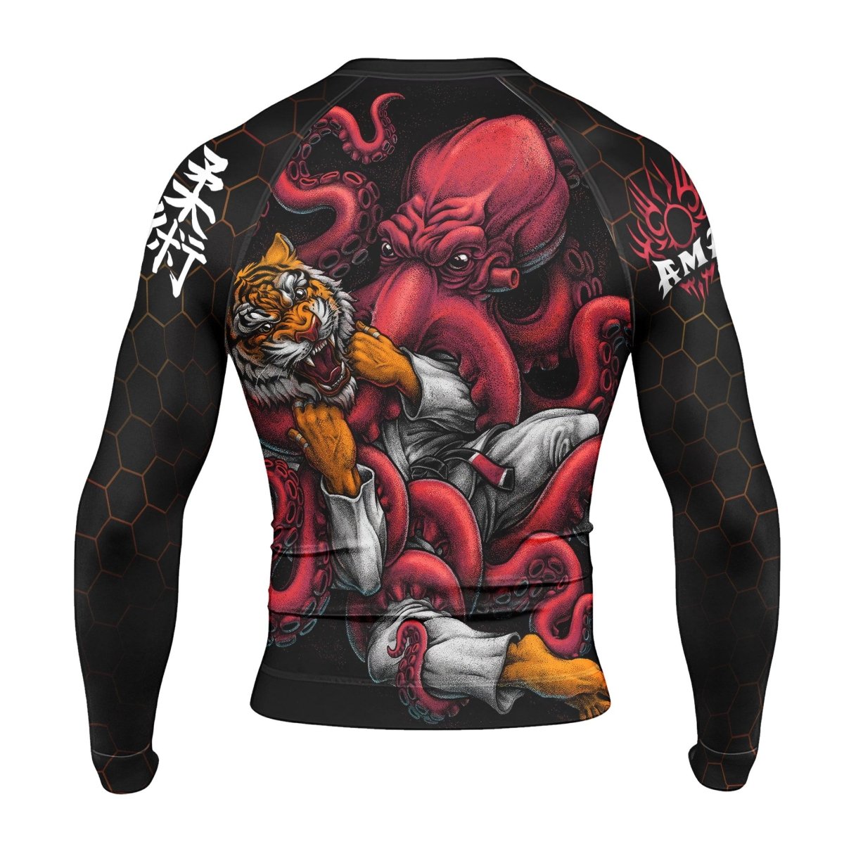 Personalized Cthulhu Battle Tiger Long Sleeve Rash Guard - BattleFitGear