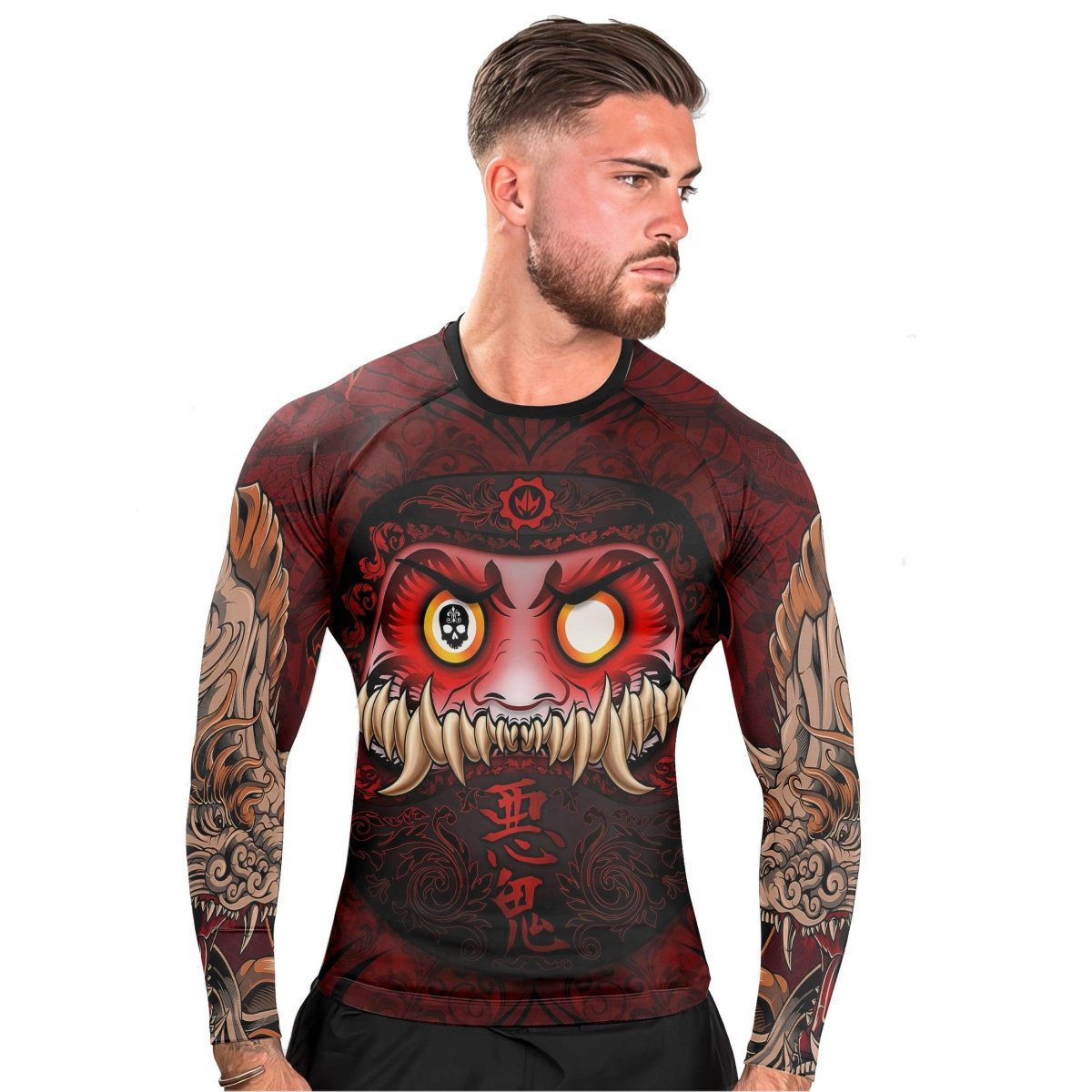 Japanese Daruma Long Sleeve Rash Guard - BattleFitGear