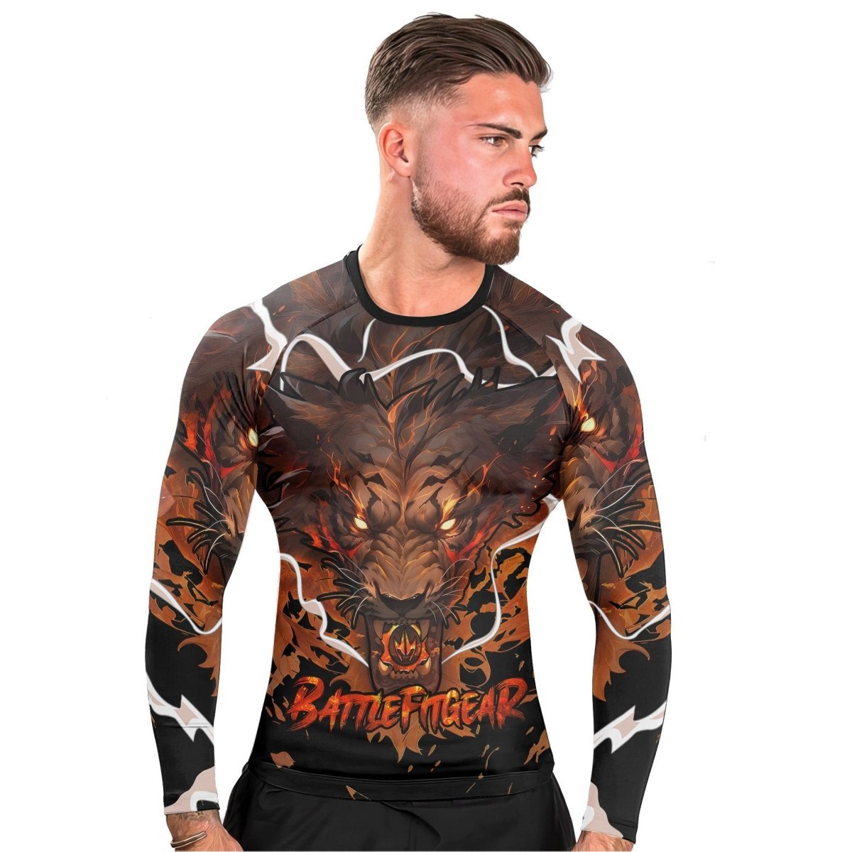 Thunder Lion Long Sleeve Rash Guard - BattleFitGear