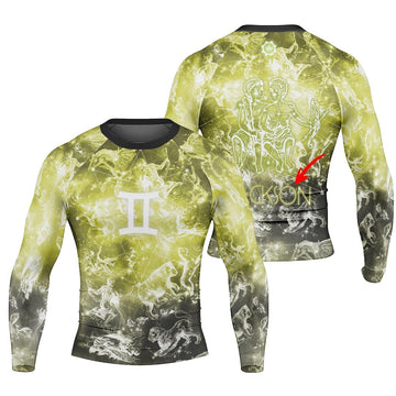 Personalized Zodiac Gemini Long Sleeve Rash Guard - BattleFitGear