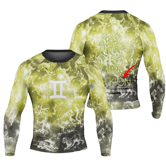 Personalized Zodiac Gemini Long Sleeve Rash Guard - BattleFitGear