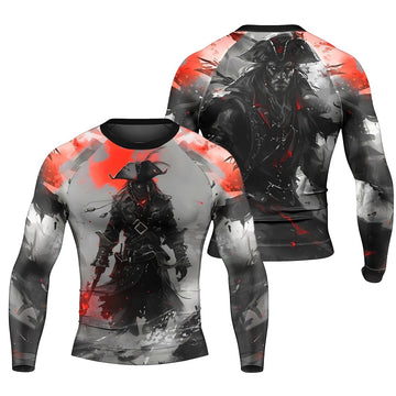 Shadow Pirate Caribbean Men's Long Sleeve Rash Guard - BattleFitGear