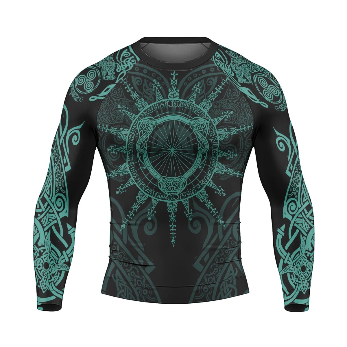 Viking Rune Celtic Men's Long Sleeve Rash Guard - BattleFitGear