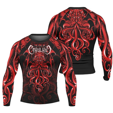 The Call Of Cthulhu RED Long Sleeve Rash Guard - BattleFitGear