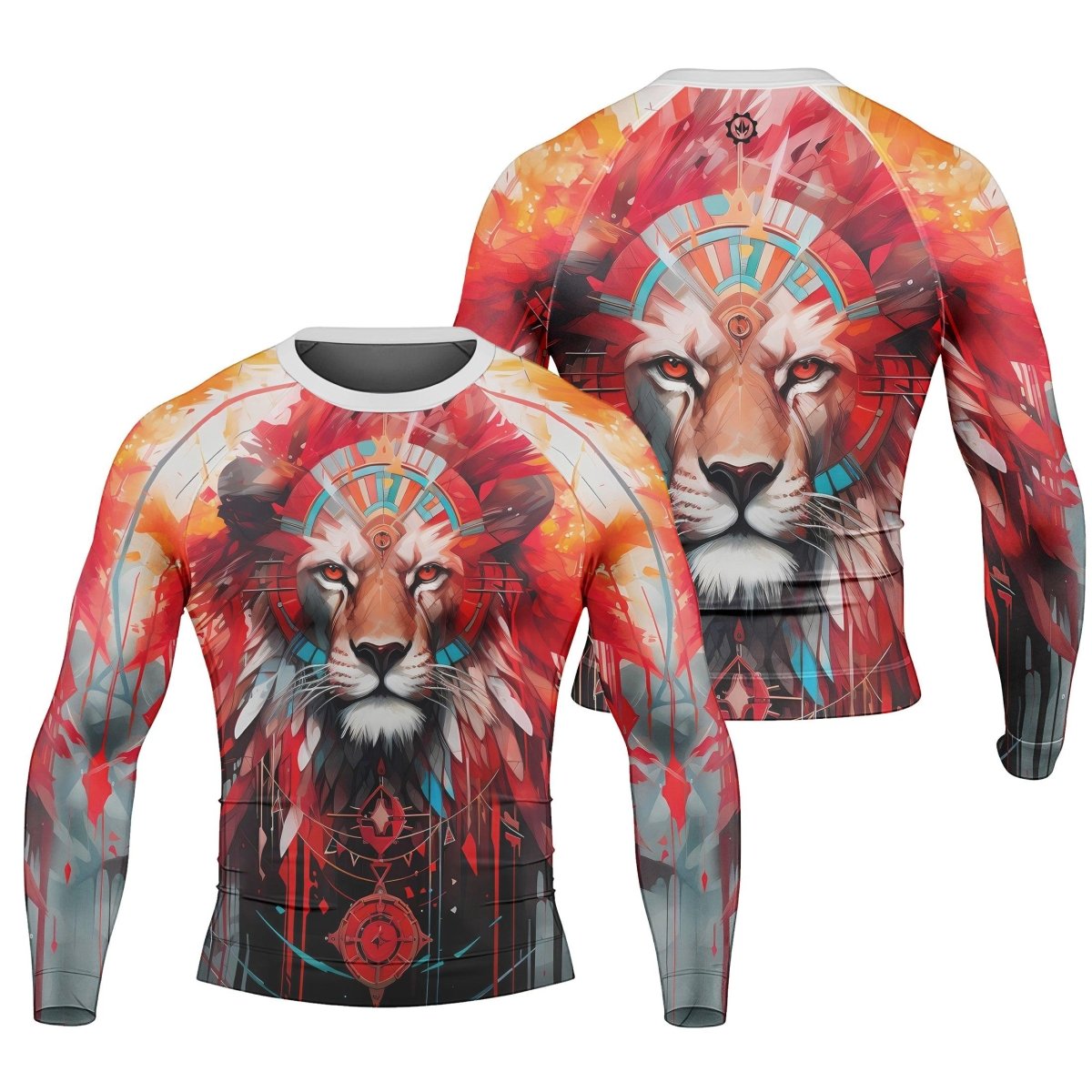 Lion Native Men's Long Sleeve Rash Guard - BattleFitGear