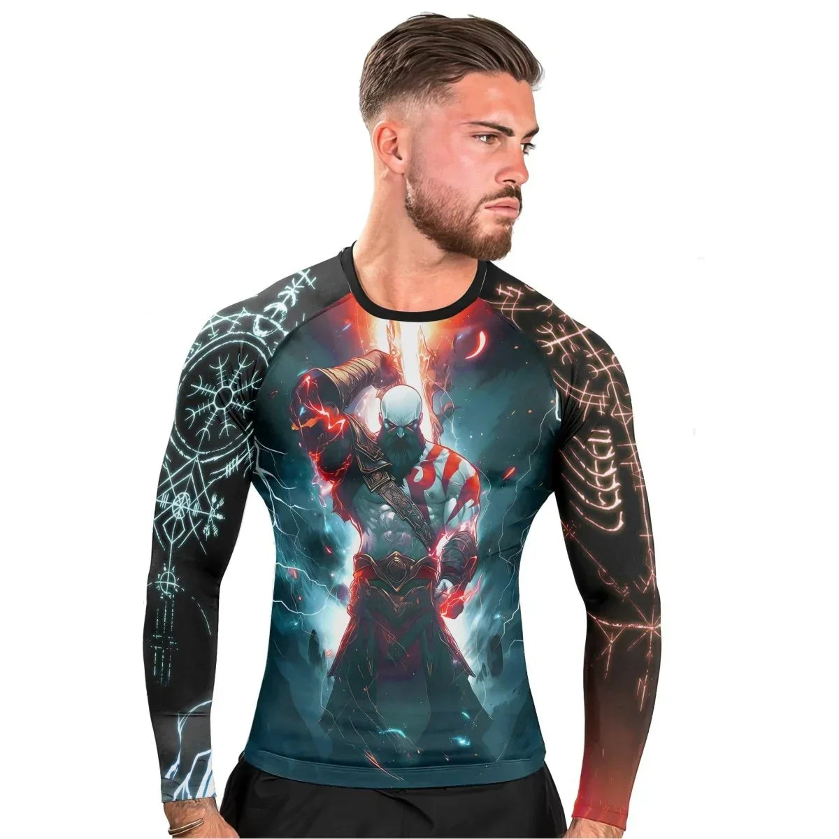 Aztec Warrior Men's Long Sleeve Rash Guard