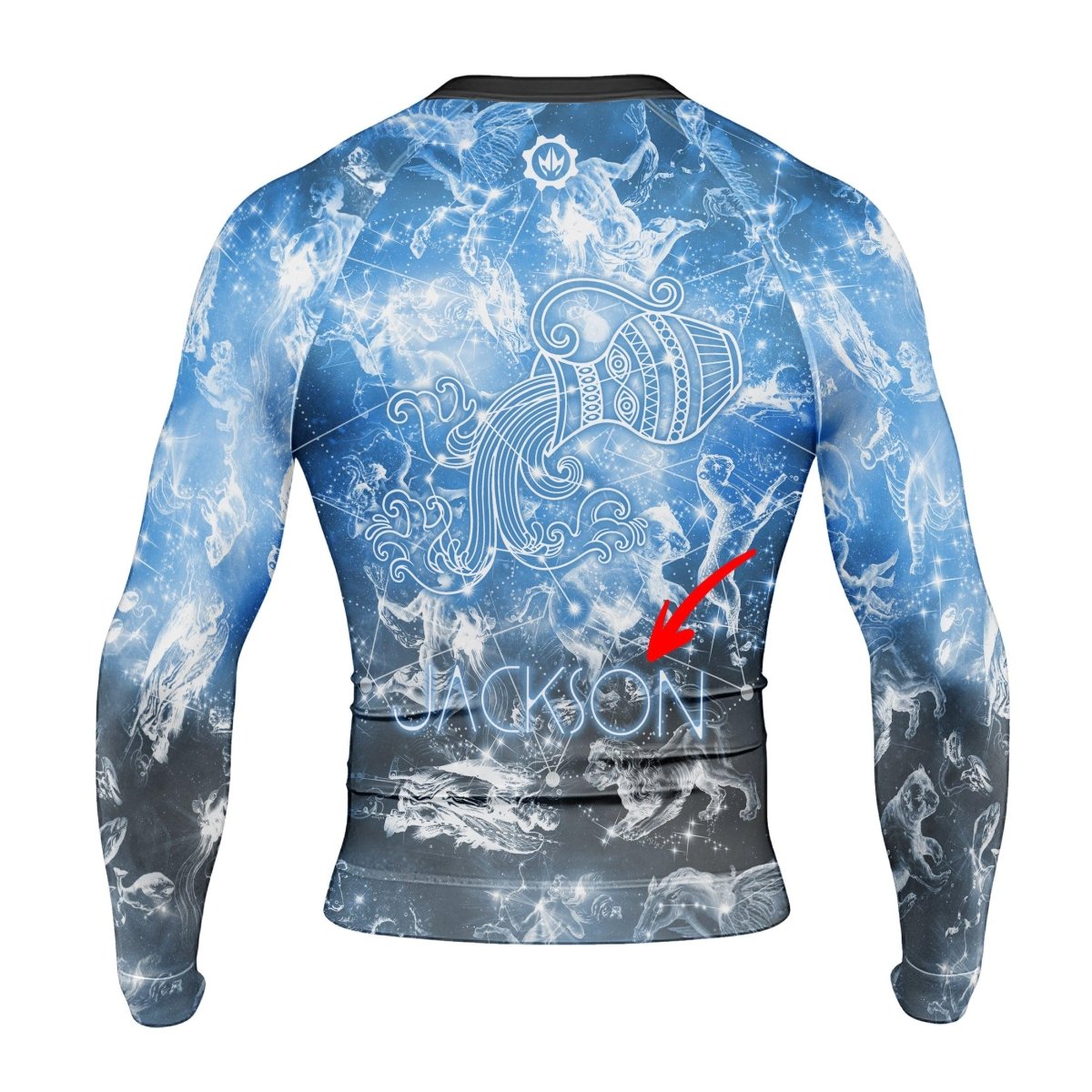 Personalized Zodiac Aquarius Long Sleeve Rash Guard - BattleFitGear