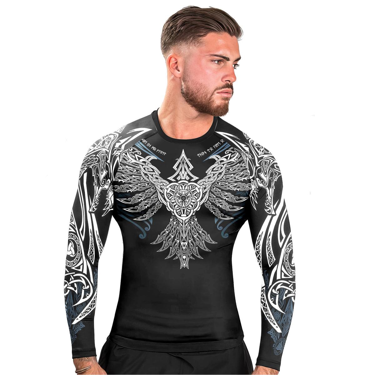 Phoenix Bird Men Long Sleeve Gym Rash Guard - BattleFitGear