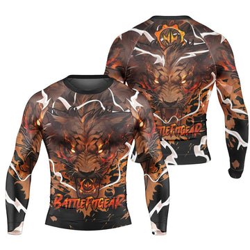 Thunder Lion Long Sleeve Rash Guard - BattleFitGear