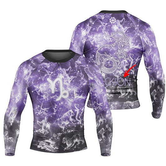 Personalized Zodiac Capricorn Long Sleeve Rash Guard - BattleFitGear