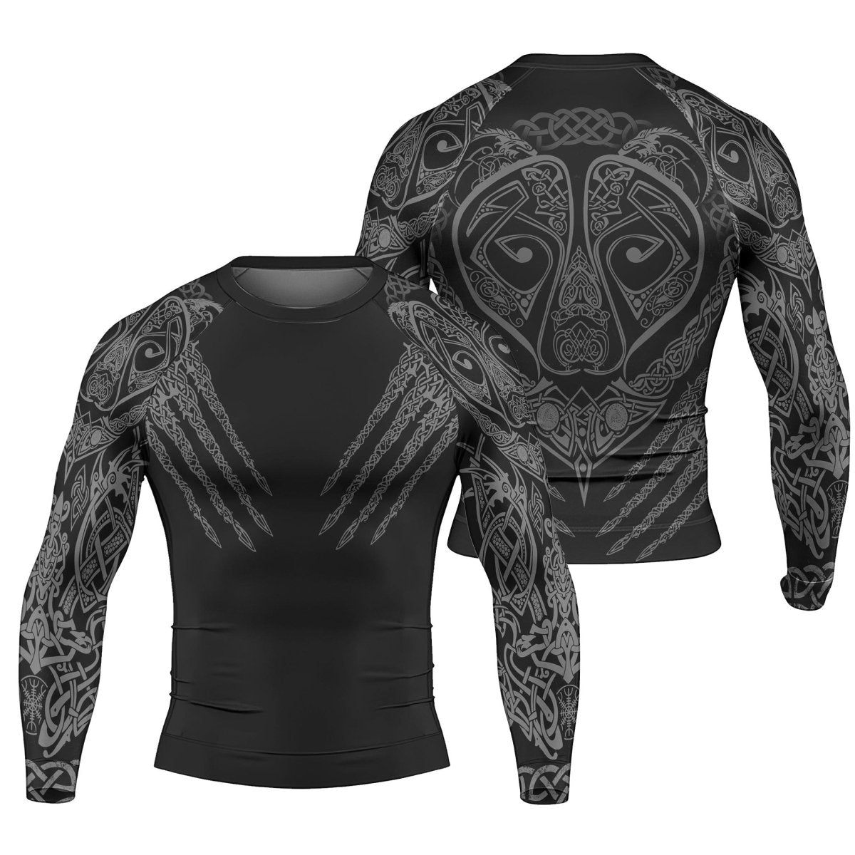 Viking Berserker Men's Long Sleeve Rash Guard - BattleFitGear