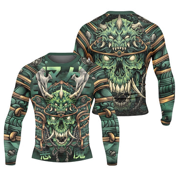 Evil Japanese Samurai Long Sleeve Rash Guard - BattleFitGear