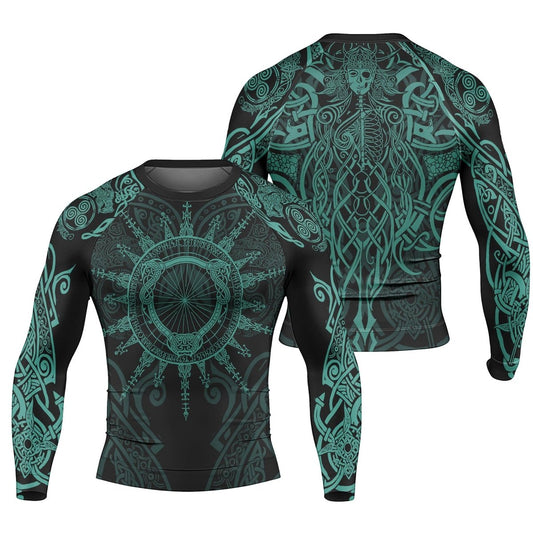 Viking Rune Celtic Men's Long Sleeve Rash Guard - BattleFitGear