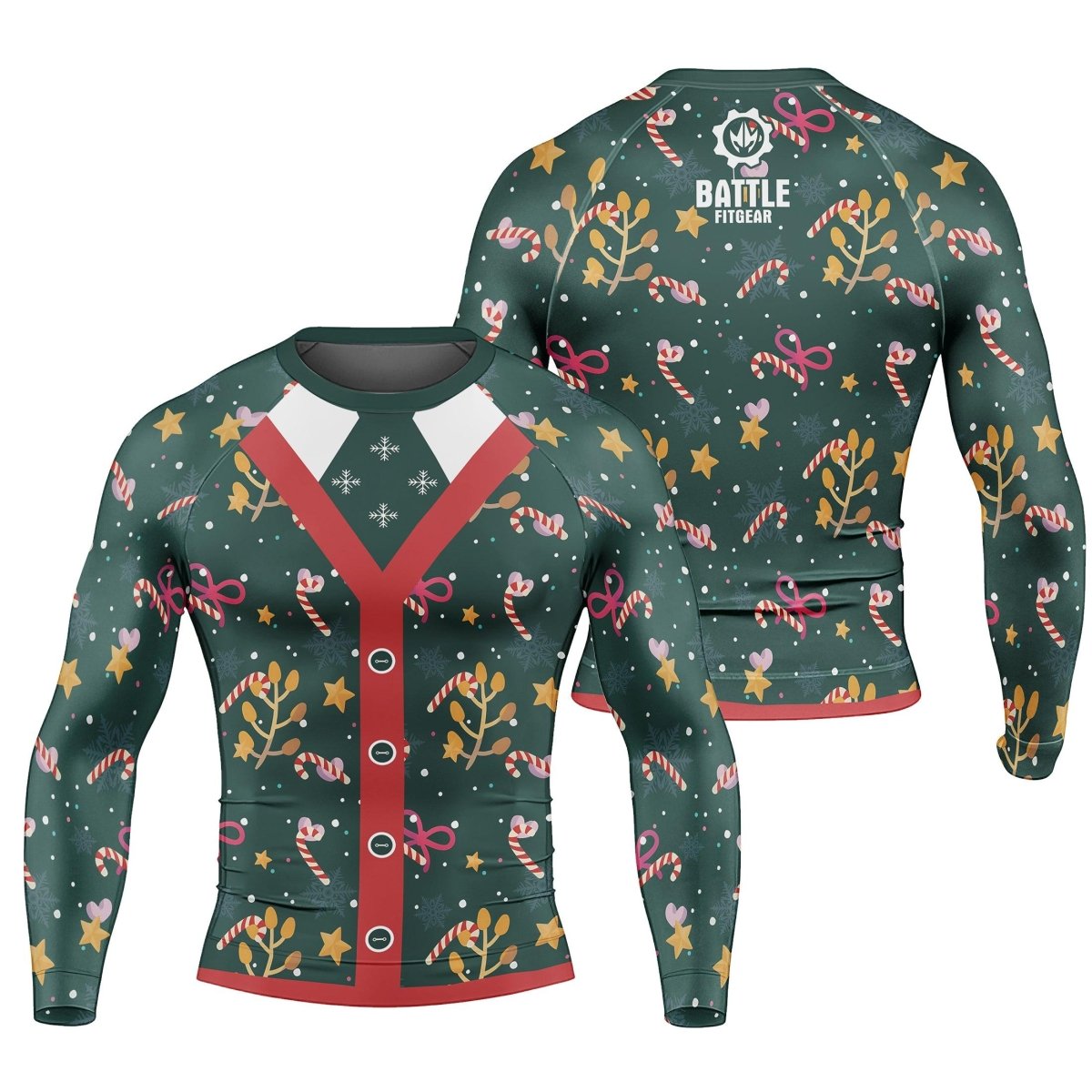 Merry Xmas Long Sleeve Rash Guard - BattleFitGear