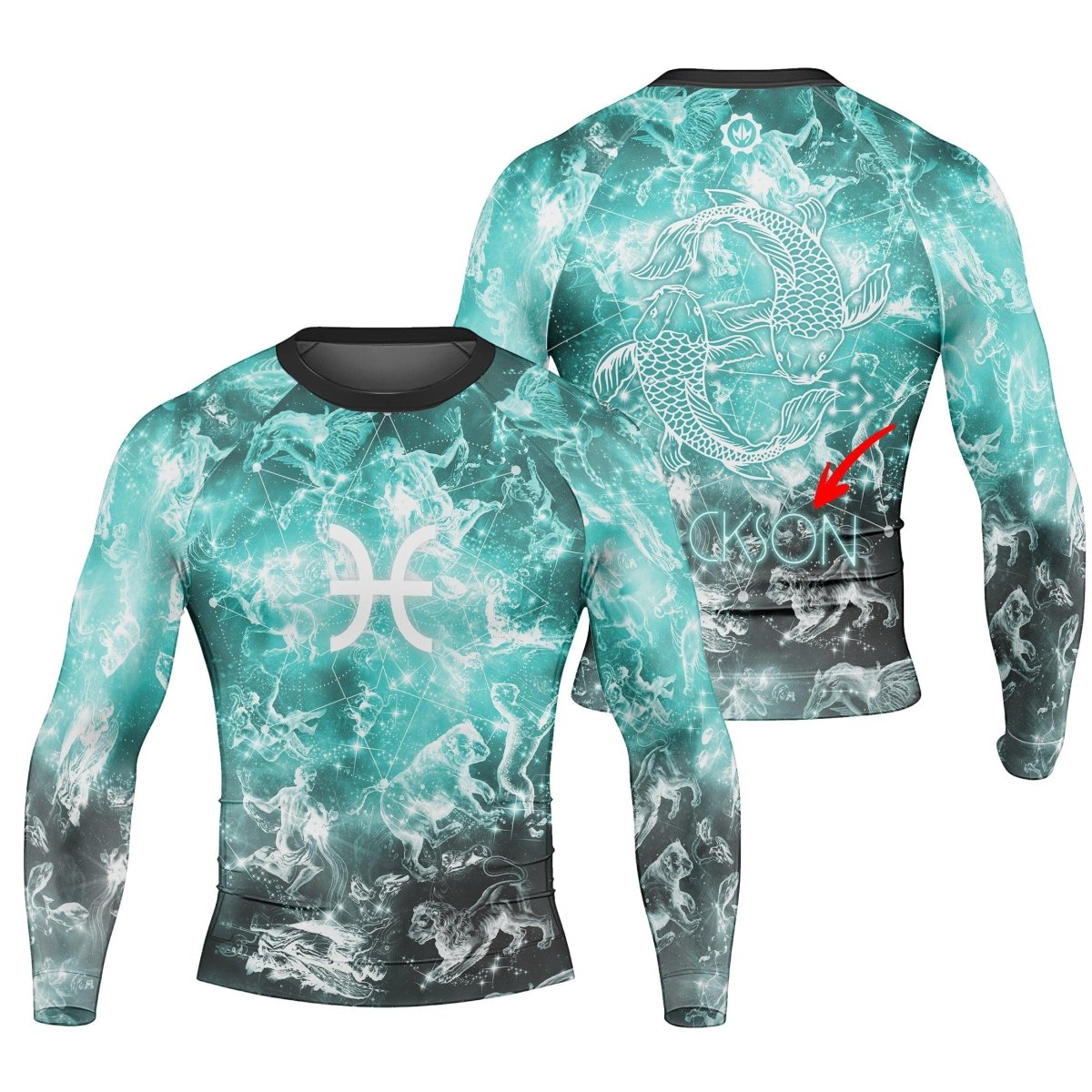 Personalized Zodiac Pisces Long Sleeve Rash Guard - BattleFitGear