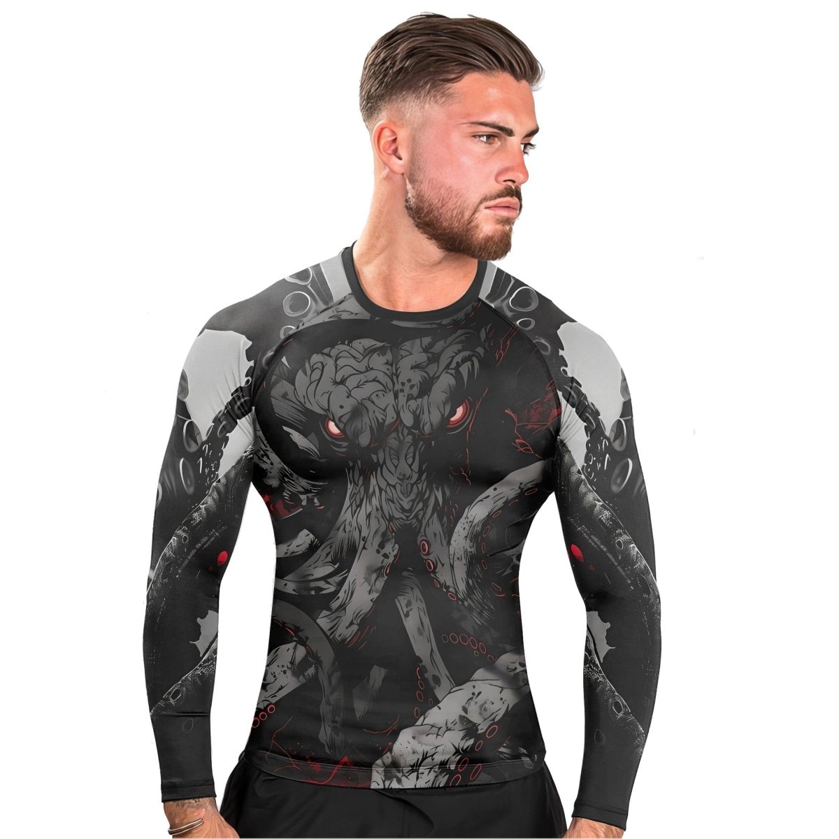 Darkness Cthulhu Men's Long Sleeve Rash Guard - BattleFitGear