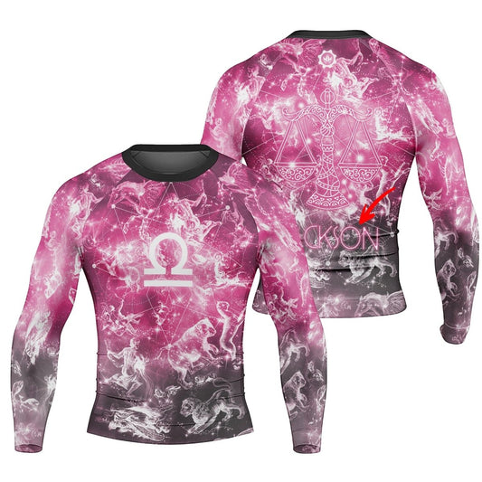 Personalized Zodiac Libra Long Sleeve Rash Guard - BattleFitGear