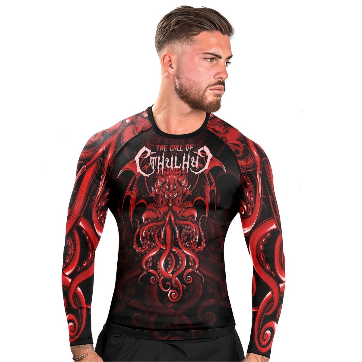 The Call Of Cthulhu RED Long Sleeve Rash Guard - BattleFitGear