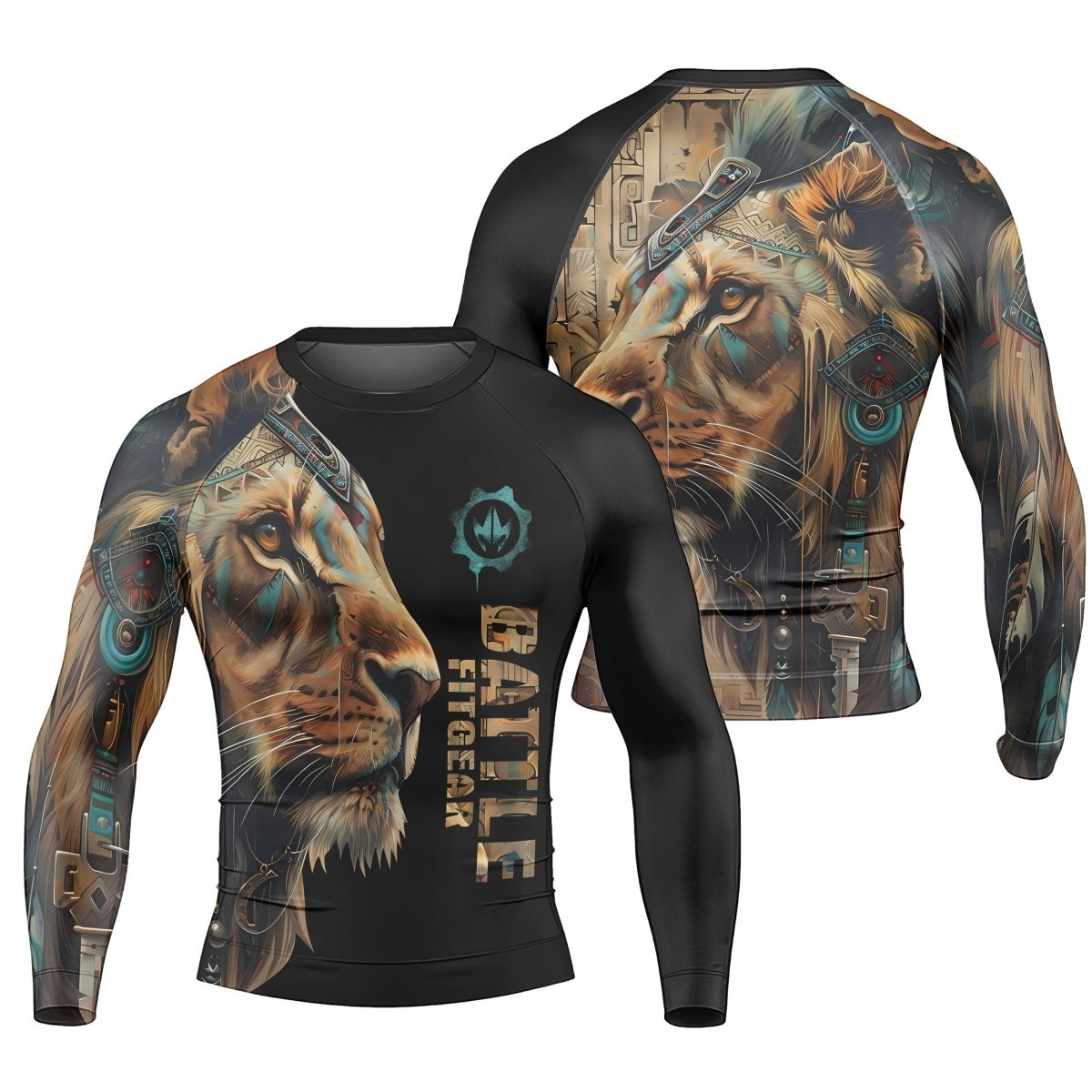 Acient Lion Men's Long Sleeve Rash Guard - BattleFitGear