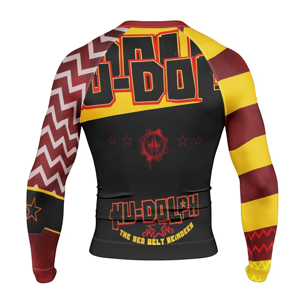 Hudolph The Red Belt Reindeer Long Sleeve Rash Guard - BattleFitGear