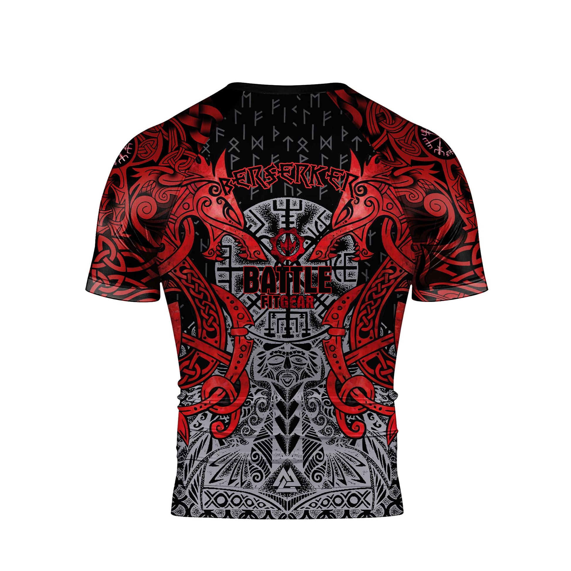 Rage Of Viking Berserker Men's Short Sleeve Rash Guard - BattleFitGear