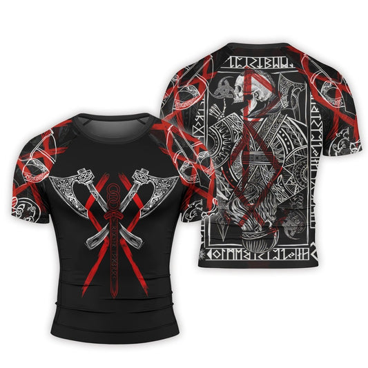 Ragnar Lothbrok Men's Short Sleeve Rash Guard - BattleFitGear