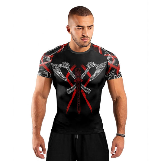 Ragnar Lothbrok Men's Short Sleeve Rash Guard - BattleFitGear