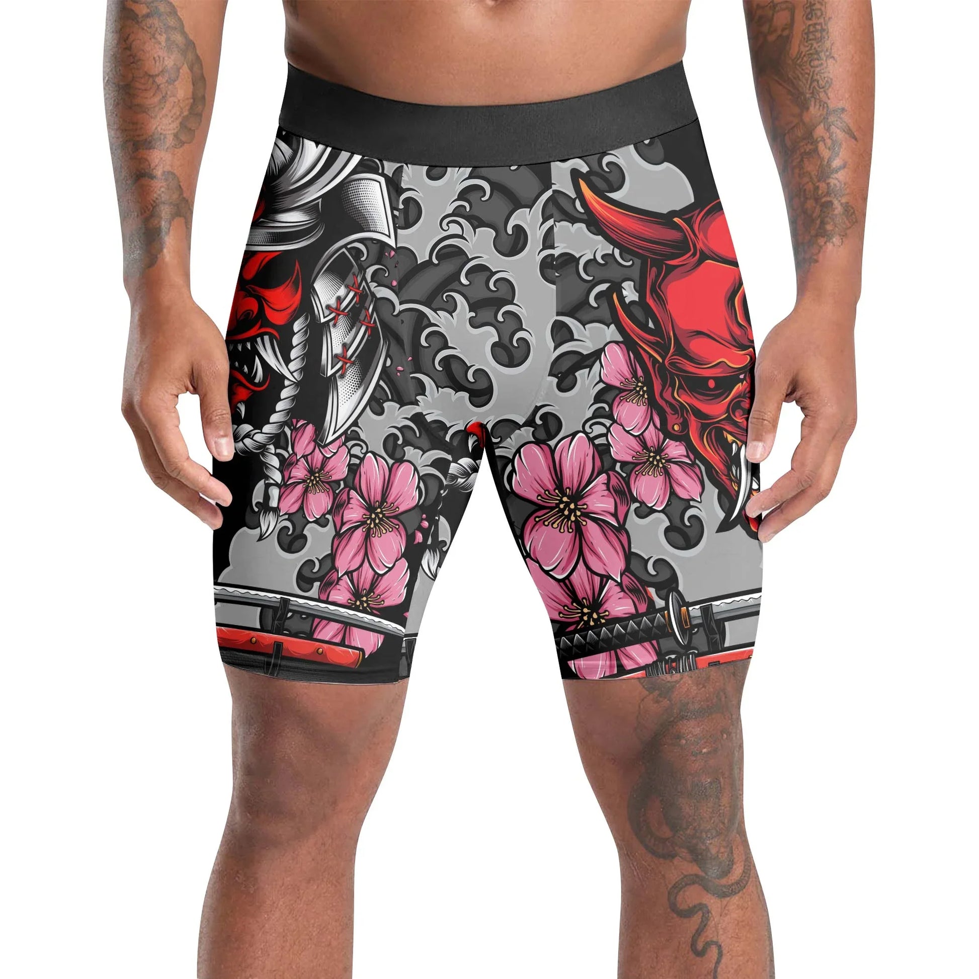Red Oni Blossom Compression Shorts