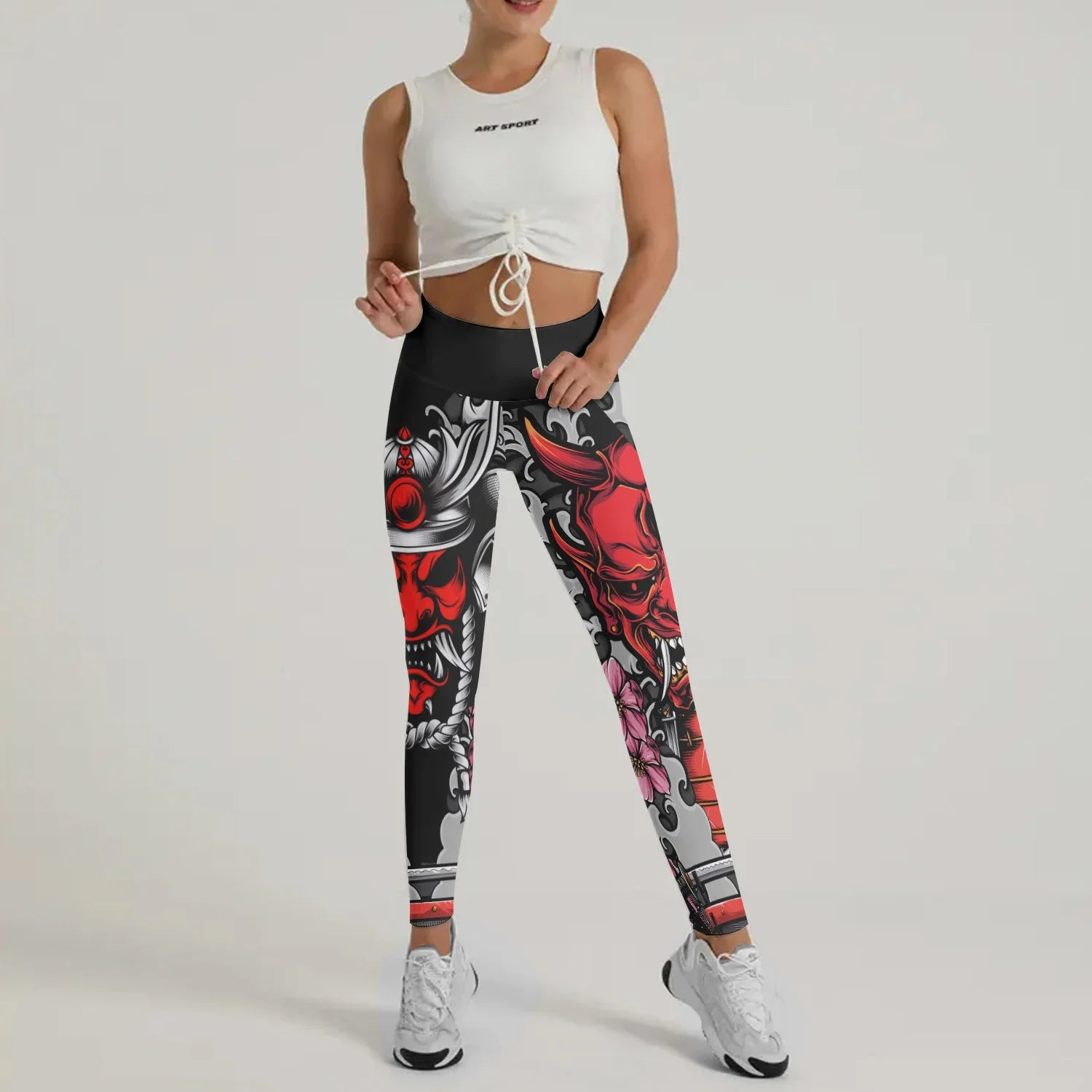Red Oni Blossom Leggings